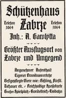 Zabrzer Anzeiger Schützenbund Schützenhaus Zabrze Hindenburg August Gawlytta